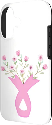Vista 2 de Flower Jar Pink Ribbon Breast Cancer Awareness Month Women Case for iPhone 17