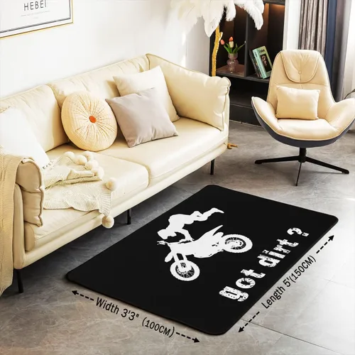 Vista 3 de Alfombra de motocross de 3 x 5 pies, alfombra para deportes extremos, sala de estar, dormitorio, decoración de motocicleta, alfombra antideslizante