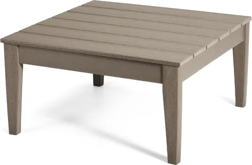 Vista 9 de Ashore - Mesa de centro para exteriores, 32 pulgadas para todo tipo de clima, de madera de polietileno Adirondack, mesa auxiliar cuadrada para Teca