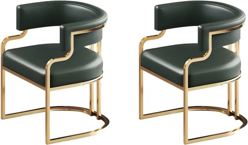 Vista 60 de Sillas de comedor de cocina para interiores, silla lateral tapizada para el hogar, silla con brazo de respaldo bajo, silla de comedor con piel