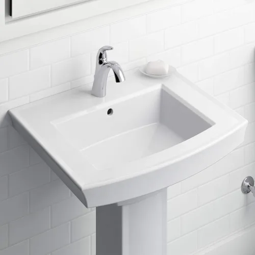 Vista 11 de Kohler K-45800-4-CP Alteo Grifo de lavabo de baño de un solo mango o centro con montaje de drenaje de metal en cromo pulido