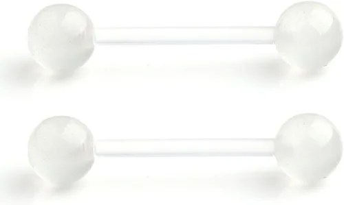 Vista 5 de Ruifan - Piercing para el pezón o la lengua de acrílico flexible que brilla en la oscuridad, de 0.49 oz y 0.630 pulgadas