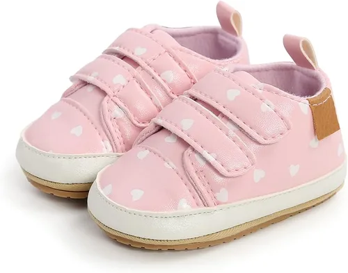 Vista 6 de SOFMUO Zapatos deportivos de piel sintética para bebés, niños y niñas, con suela de goma suave, mocasines Oxford para recién nacidos