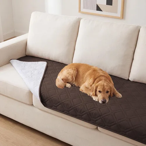 Vista 17 de Manta impermeable para perro, funda de cama para mascotas, para muebles, cama, sofá, sofá biplaza con respaldo antideslizante