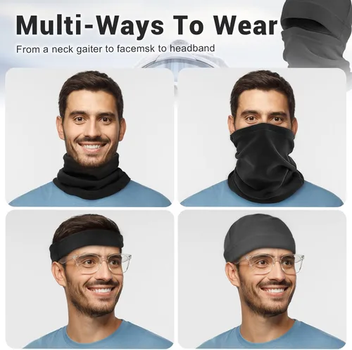 Vista 7 de Máscara de esquí, pasamontañas, máscara facial para hombre, ajustable, reutilizable, resistente al viento, cubierta facial, bufanda para hombres