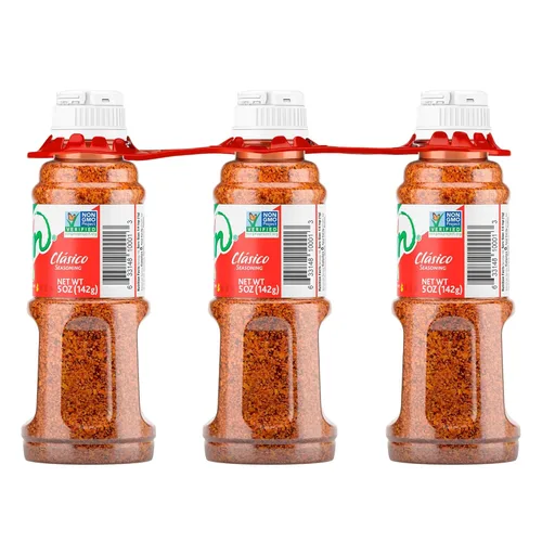 Vista 2 de Tajin Clásico - Auténtica mezcla de especias de chile mexicano y lima para frutas, aperitivos, tacos y cócteles, potenciador de sabor picante, 5