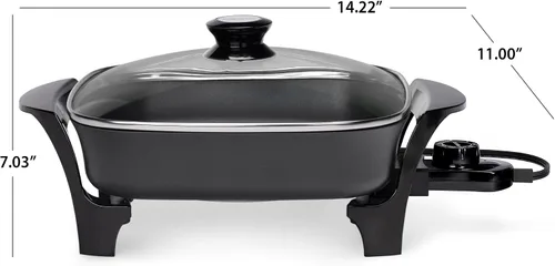 Vista 8 de Presto 06626 Sartén eléctrica de 11 pulgadas con tapa de vidrio