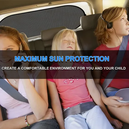 Vista 6 de Parasol para ventana trasera con ventosa, cubierta de malla de protección solar, bloquea los rayos UV para asientos de automóvil, accesorios