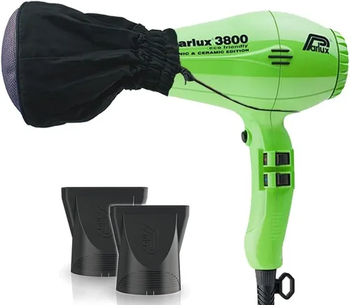 Vista 7 de Parlux 3800 - Secador de pelo iónico y de cerámica ecológico negro + difusor de malla metálica M Hair Designs (paquete), ligero, de secado rápido