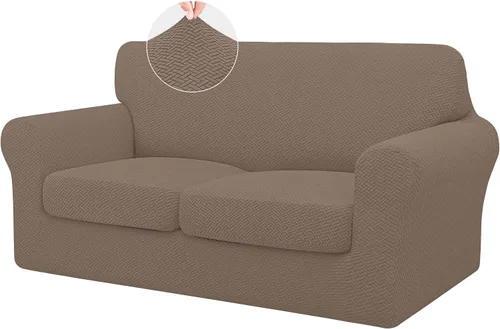 Vista 25 de ISSUNTEX 2 Piezas Fundas para Silla y Sofá de Alta Elasticidad Gruesas, Funda Suave para Sofá de 1 Cojín Separado, Tela Jacquard Funda Elástica
