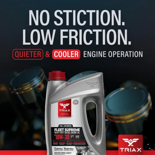 Vista 9 de Triax Fleet Supreme ESP 10W-30 Ultimate Full Synthetic, modificado por fricción, API CK-4, aceite de motor diésel resistente con Moly, rendimiento