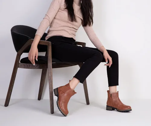 Vista 2 de Jeossy Botas de tobillo 9007 cómodas Chelsea de tacón bajo para mujer