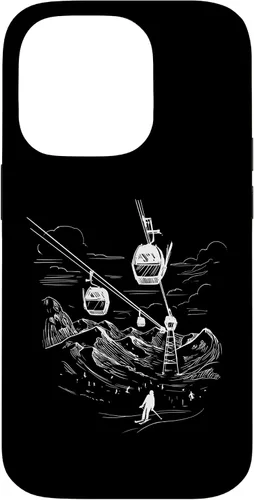 Vista 17 de iPhone 16 Ski Skiing Hobby Sport Snow Mountain Line Art Design Case