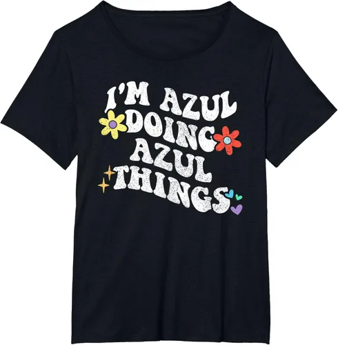 Vista 33 de Retro Groovy Im AZUL Doing AZUL Things - Camiseta divertida para el día de la madre, Negro