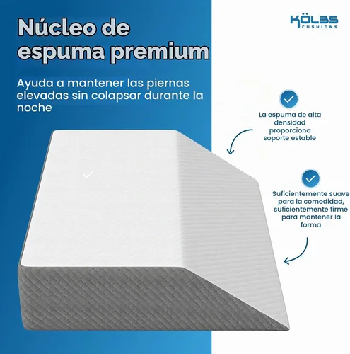 Vista 6 de Kölbs - Almohada extra ancha de elevación de pierna, elegante funda de jacquard, XL y ancha para mayor comodidad, almohada de cuña para cama
