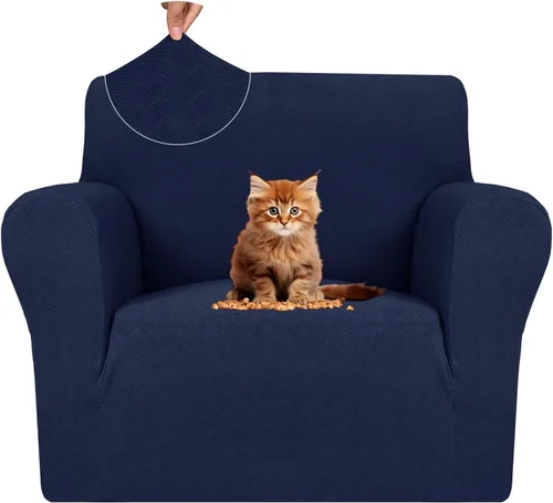 Vista 18 de MAXIJIN Funda elástica para silla con brazos, 1 pieza para sofá o silla de estar, funda antideslizante (31-46 pulgadas), protector de muebles que se