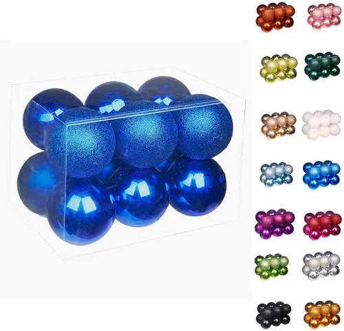 Vista 53 de Emopeak - Juego de 24 esferas navideñas, ornamentos irrompibles, 4 estilos, decoración colgante para árbol de Navidad, boda o fiesta