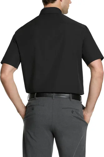 Vista 2 de Van Heusen Camisa de vestir para hombre de manga corta, corte regular, popelín lisa