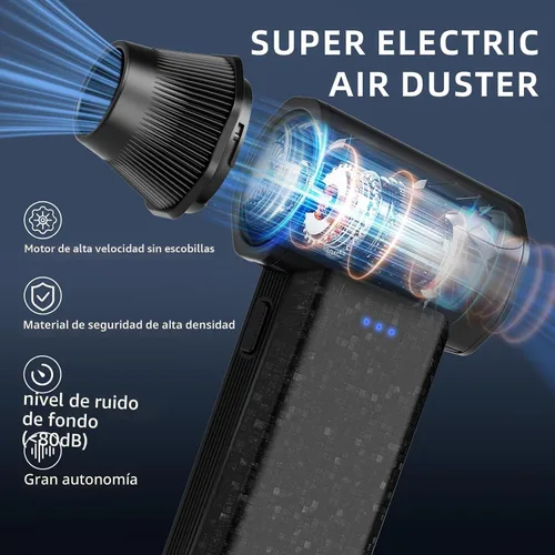 Vista 2 de Soplador de Aire Comprimido Inalámbrico, 150000RPM Soplador de Aire Eléctrico Súper Potente, Mini Soplador de Aire Ajustable de 3 Velocidades