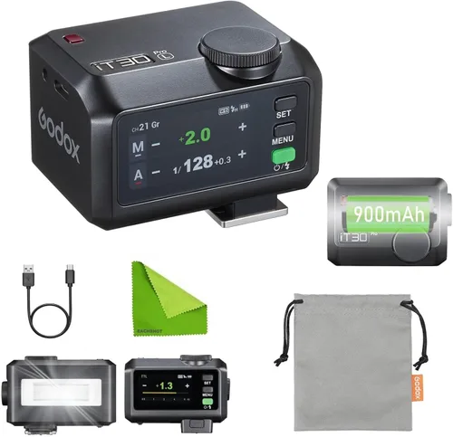 Vista 11 de Godox iT30 Pro S Mini cámara flash para cámara Sony, modo TTL exposición automática, HSS 1/8000s, 2.4G maestro/receptor inalámbrico, compatible