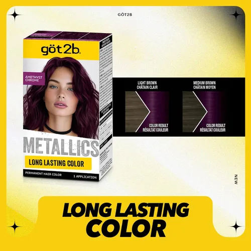 Vista 3 de got2b Metallics - Tinte permanente para el cabello, cromo amatista M69