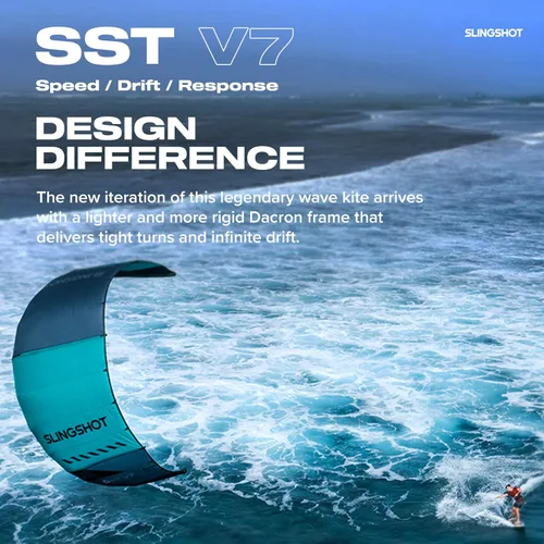 Vista 2 de Cometa de Kiteboard SST V7 Azul