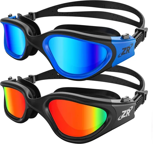 Vista 8 de ZIONOR Gafas de natación, 2 paquetes de gafas de natación polarizadas G1 para adultos, hombres y mujeres