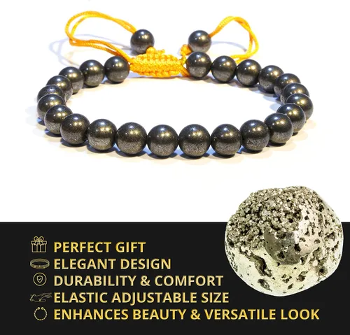 Vista 54 de Adjustable Crystal Bracelet – Gemstone Bead Bracelet with Adjustable Macrame String – Chic Gemstone Bracelet for Men and Women – 8mm Round Healing