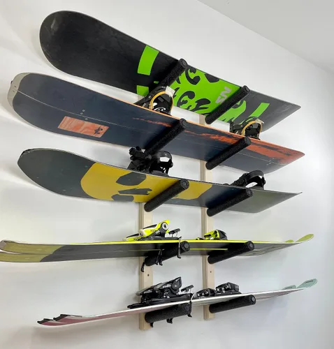 Vista 2 de Soporte de pared para snowboard (soportes para 5 tablas)