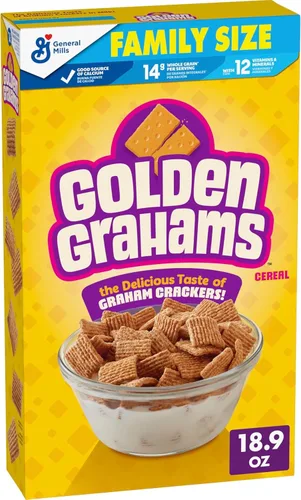 Vista 11 de Golden Grahams Cereal de desayuno, grano entero, 11.7 onzas Graham Cracker Taste, 0.45 oz de grano entero por porción, 12 vitaminas por porción