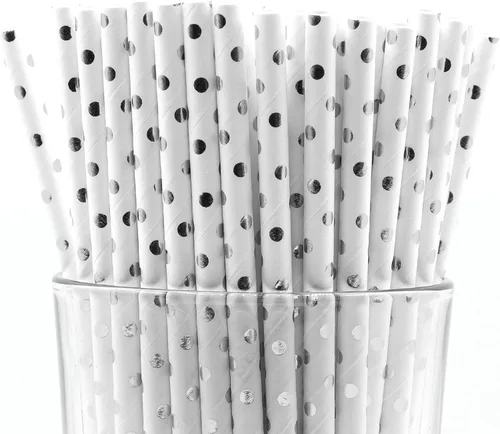 Vista 21 de Paquete de 150 pajitas de papel biodegradables de 4 capas de cheurón rosa bebé (compostables, no tóxicas, sin BPA)