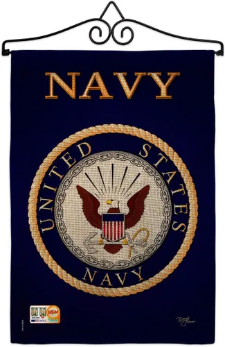 Vista 15 de Breeze Decor Bandera de jardín de 13 x 18.5 pulgadas, con licencia oficial de las Fuerzas Armadas de los Estados Unidos de la Marina de los Estados