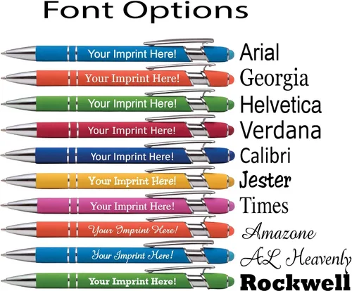 Vista 7 de ExpressDesigns™ - Bolígrafos personalizados premium con lápiz óptico Ráfaga de color Bolígrafos personalizados con nombre impreso de metal suave