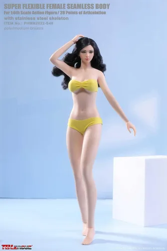 Vista 5 de OBEST TBLeague - Figura de acción súper flexible de cuerpo femenino pálido sin costuras con conjunto de bikni cabeza excluida (PHMB2022-S48A)