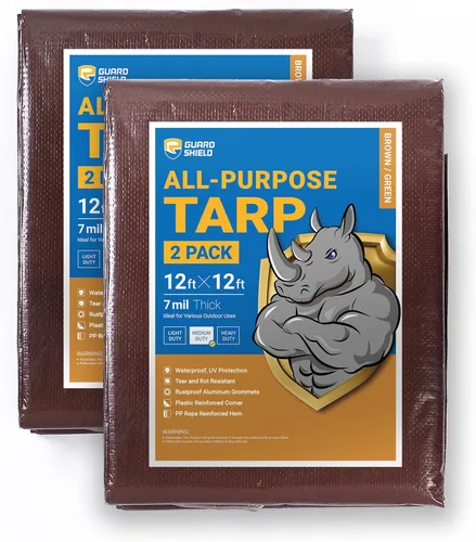 Vista 60 de GUARD SHIELD - Lona negra impermeable de 6 x 6 pies, lonas multiusos de 7 mil