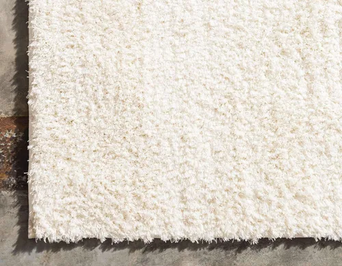 Vista 8 de Unique Loom Studio Solid Shag Collection - Alfombra urbana, moderna, supersuave y de felpa (5' 0x8', rectangular, blanco)