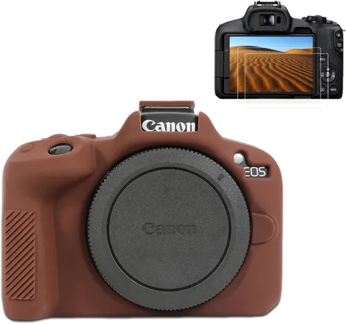 Vista 13 de Pocoukate Funda para cámara Canon EOS R50, funda protectora de silicona suave con protector de pantalla Accesorios para Canon EOS R50 Funda