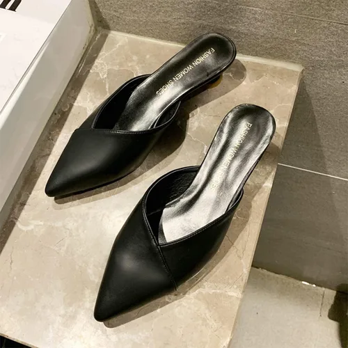 Vista 7 de Cómodas sandalias de tacón bajo con punta cerrada para mujer, zapatos elegantes y casuales