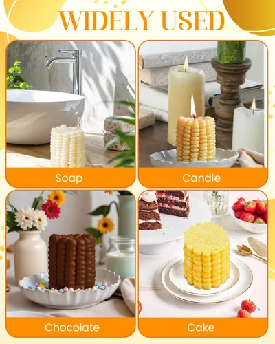 Vista 5 de Molde de silicona en forma de maíz, moldes de maíz 3D, molde de caramelo de alimentos artificiales, moldes de mousse de postre francés, molde