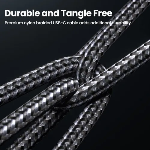 Vista 5 de Fasgear Cable USB C a tipo C 3.2 Gen 2x2 de 3 pies, carga de 20 Gbps 100 W, cable USB-C trenzado de video 4K de 90 grados, compatible con MacBook