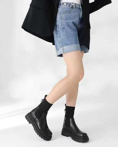 Vista 4 de Shoe'N Tale Chelsea - Botines para mujer, con plataforma elástica, suela elástica, antideslizantes, punta redonda, sin cordones