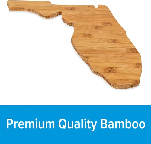 Vista 4 de Camco 53111 Tabla de cortar de bambú, con forma de Florida, perfecta para uso en cocina o decoración de paredes, resistente a la humedad