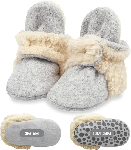 Vista 8 de Zutano Botines unisex peludos para bebé con agarraderas, forro de algodón orgánico, artículos imprescindibles para el registro de bebé 2-Peludo Rosa