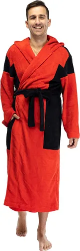 Vista 2 de INTIMO Marvel Deadpool - Bata de baño bordada de forro polar para hombre, Rojo