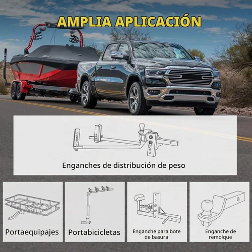 Vista 8 de BUNKER INDUST Receptor de enganche de remolque trasero - Compatible con Dodge Ram 1500 2003-2018/2019-2021/2003-2013 Ram 2500 3500, enganche