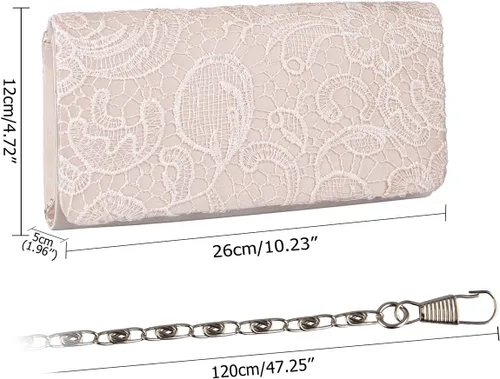 Vista 4 de BAGLAMOR Bolsos de embrague para las mujeres de encaje floral bolso de noche