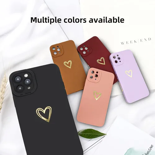 Vista 6 de Funda compatible con iPhone 11 Pro Max (2019 de 6.5 pulgadas), funda de silicona líquida, forma de corazón de amor y protección completa para lente