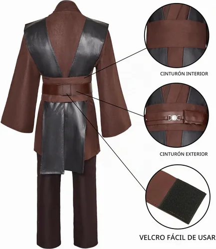 Vista 3 de Disfraz de túnica para hombre, disfraz de Halloween, cosplay, conjunto completo de bata Ankin (conjunto)