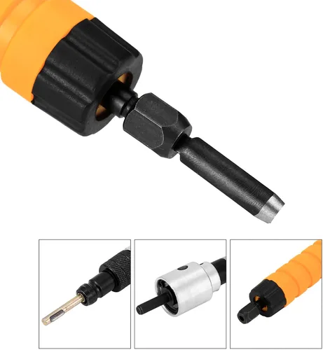 Vista 8 de YWBL-WH Herramienta eléctrica de cuchillo de grabado de cincel de madera para tallar en madera, 5 cuchillas, llave de repuesto suave y flexible