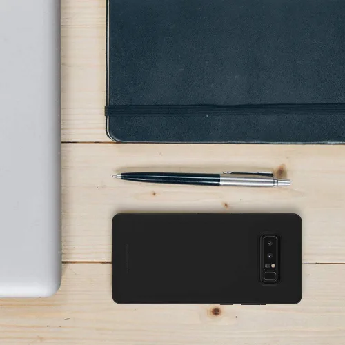 Vista 7 de GOOSPERY Funda tipo cartera para Galaxy Note 8 con tarjetero, funda protectora de doble capa para teléfono (negro)